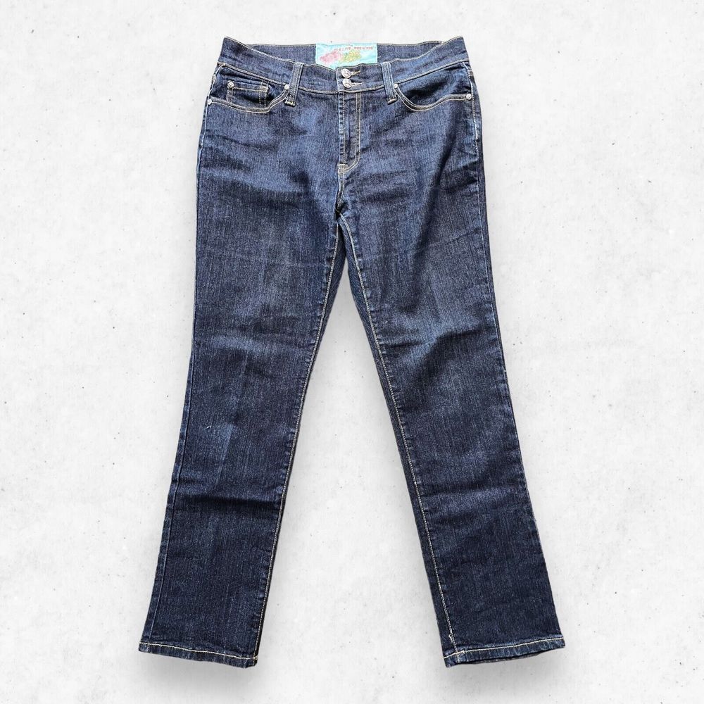 Elite Premium Jeans Women's Size‎ 15/16 Straight Leg Hight Waist Fleur de Lis